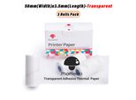 Phomemo Carta Termica Trasparente Autoadesiva 50 Mm X 3,5 M Per Stampante M02/M02S/M02Pro/M04S/M04As Mini, Carta Termica 10 Anni Di Conservazione, 3 Rotoli