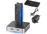 Adattatore Ssd M.2 Nvme Pcie Sata Ngff Box FÜR 2 M2 Laufwerke Usb 3.2 USB-C Reagle