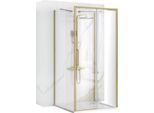 Box Doccia A Parete Rea Rapid Slide 160X90 Brush Gold 160X90X195Cm