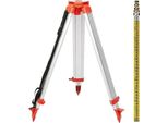 Set Di Treppiedi Per Livellamento Laser, Regolabile In Altezza, In Alluminio Leggero, Asta Di Misurazione Da 5 M