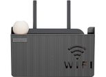 Mnbvh Router Storage Box Wall Wifi Shelf Mounted Cable Organiser Hanging Tv Hanging Decorative (Colore: Nero)