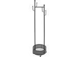 Appendiabiti - Appendiabiti A Piantana - 45×170 Cm - 6 Ganci - Con Rotelle - Per Abiti E Cappelli - Nero