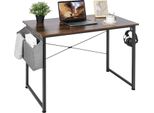 Scrivania Per Computer - Scrivania Per Pc A Forma Di L - 100 X 50 Cm - Con Rotelle - Con Spazio Di Archiviazione E Armadietto - Pieghevole - Marrone