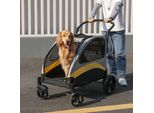 Passeggino Per Cani - Passeggino/Portatile Per Cani - 4 Ruote - Pieghevole - Per Cani Di Grossa Taglia - Traspirante - Fino A 55 Kg - Taglia L