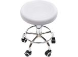 Sgabello Da Bar 360° Con Rotelle - Sgabello Girevole Regolabile In Altezza - Girevole A 360° - Per Casa/Ufficio/Bar/Salone - Bianco