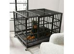 Gabbia Per Cani - Gabbia Per Cani In Metallo Xxl - Resistente - 4 Ruote Bloccabili - 3 Porte - Vassoio Di Base Rimovibile