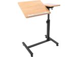 Tavolo Portatile Per Computer - Tavolo Rotante Per Computer - Altezza Regolabile Da 58 A 90 Cm - Ruotabile Di 360° - Piano Inclinabile - Rettangolare - Look In Legno Marrone