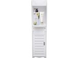 Armadio Da Bagno - Portarotolo - Indipendente - Pvc Impermeabile - 20 X 20 X 80 Cm - 3 Kg Per Ripiano - Bianco