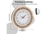 Orologio Da Parete A Specchio - Orologio Da Parete Al Quarzo - Diametro 60 Cm - Movimento Silenzioso Al Quarzo - Lancette Analogiche - Decoro In Cristallo - Design Moderno - Color Ambra