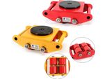 Carrello Per Il Trasporto Di Macchinari Industriali - Pattino/Dolly - Supporto Girevole A 360° - Portata 6 T (6000 Kg) - - Rosso