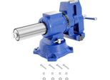 Morsa Da Banco - Morsa Da Banco - Larghezza Ganasce 100 Mm - Ghisa Sferoidale - Sporgenza 50 Mm - Fori Di Montaggio 4X 10 Cm - Blu Scuro