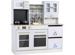 Cucina In Legno Per Bambini, Modello Sty3, Blu, Con Effetti Luminosi E Sonori, Accessori Inclusi, 90×90×30 Cm