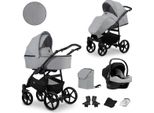Kunert Mata 3In1 Grigio Con Telaio Nero - Carrozzina Versatile Per Il Comfort E La Sicurezza
