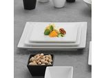 Piatto Da Antipasto O Da Dessert In Gres Bianco - L 18 Cm - Quadro