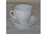 Tazza E Piattino Per Espresso 1 Persona In Porcellana Bianca