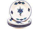 Set Di 4 Piatti Fondi Sahel Bleu - D 24 Cm