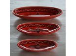 Piatto Ovale Tatoué Rosso - L 40 Cm