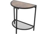 Tavolino / Tavolino - Semicircolare - 2 Livelli - Ripiano In Metallo - Per Soggiorno, Camera Da Letto, Balcone - Nero