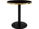 Casa Padrino Luxus Esstisch Schwarz / Gold 70 x H. 76 cm - Designer Esszimmermöbel