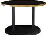 Casa Padrino Luxus Esstisch Schwarz / Gold 110 x 70 x H. 76 cm - Designer Esszimmermöbel