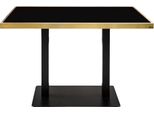 Casa Padrino Luxus Esstisch Schwarz / Gold 110 x 70 x H. 76 cm - Esszimmermöbel