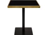 Casa Padrino Luxus Esstisch Schwarz / Gold 70 x 70 x H. 76 cm - Esszimmermöbel
