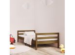 The Living Store Letto In Legno Massiccio Marrone Miele 75X190 Cm Pino