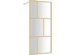 Vidaxl Schermo Doccia Per Cabina Doccia Con Vetro Trasparente Esg Golden 80X195Cm