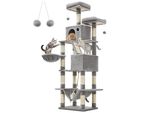 Tiragraffi Feandrea 206 Cm, Xxl, Con 13 Tiragraffi, 2 Piattaforme Grigio Chiaro