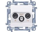 R- TV- Sat Presa D'antenna Terminale Per Presa Passante R -TV -SAT - 1,5 Db Bianco Contatto Simon 10 CASK.01/11