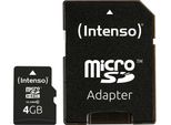 Intenso Classe 10 - Scheda Di Memoria Flash (Adattatore Microsdhc/Sd Incluso) - 4 Gb - Classe 10 - Microsdhc