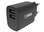 2GO 794250 2GO Netz-LadegeräT 100V-240V - Schwarz Universal Dual-Usb