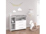 Vicco Fasciatoio Oskar, 113 X 100 Cm Con Cassetti, Bianco