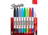 Sharpie 2065409 1X8 Twin Tip Permanent- Marker Uf + F 8 Farben