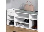 Vicco Panca Scarpiera Da Ingresso Eleon, 101 X 45 Cm, Bianco