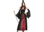 Costume Da Donna Vampiro Medievale Nero-Rosso - M