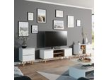 Vicco Mobile Tv Nautica, 138 X 49 Cm, Bianco/Sonoma