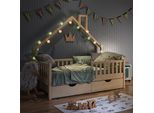 Vitalispa Letto Montessori Bambini Noemi, 80X160 Cm Con 2 Cassetti, Legno Naturale