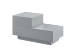 Comodino Con 2 Cassetti Comodino 38X70X35Cm Cassettiera Tavolino Cassettiera Grigio Chiaro Lucido [It.Casa]
