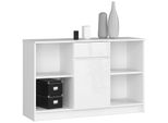 Akord Credenza 1 Cassetto 1 Anta Bianco Lucido 120X40X77 Cm