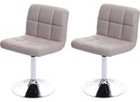 Set Di 2 Sedie Per Sala Da Pranzo Sedia Girevole Sedia Kavala In Pelle Finta Cromata ~ Grigio Tortora