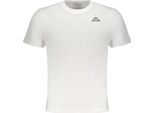 T-Shirt Bianca Da Uomo A Maniche Corte, Slim Fit, Con Ricamo E Collo Rotondo