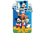 Set Di Biancheria Da Letto Per Bambini Mickey Mouse Donald Duck Pluto Goofy Piumone 100 X 135 + Cuscino 40 X 60 Cm, 100 % Cotone