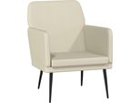 Vidaxl Poltrona Crema 61X78X80 Cm In Pelle Finta