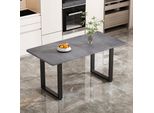 Tavolo Da Pranzo Rettangolare Flieks, Tavolo Da Sala Da Pranzo Tavolo Da Cucina Con Gambe In Metallo, Tavolo Da Pranzo In Legno Per Sala Da Pranzo Soggiorno, 140X70X75Cm, Grigio