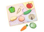 Viga Puzzle In Legno Montessori 2In1 Figure Vegetali