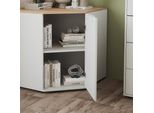Vicco Credenza Betti, 78 X 78 Cm Con 1 Porta, Bianco/Sonoma