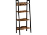 Vasagle Libreria A Ripiani Con 4 Livelli, Armadio A Piedini, Ufficio, Soggiorno, Camera Da Letto, Cucina, Stile Industriale
