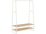 Appendiabiti Vasagle, Appendiabiti, 2 Ripiani, 6 Ganci A S, Struttura In Acciaio, Per Camera Da Letto, Corridoio, Ingresso, Color Rovere Bianco Crema