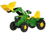 Tretfahrzeug Rolly Toys "John Deere 6210R", GrüN, Tretfahrzeuge, Kinderb:53Cm H:81Cm T:142Cm, Kunststoff, Kindertraktor Mit Lader, B:53Cm H:81Cm T:142Cm